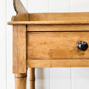 An English Country Pine Console Table with Faux Bamboo Legs