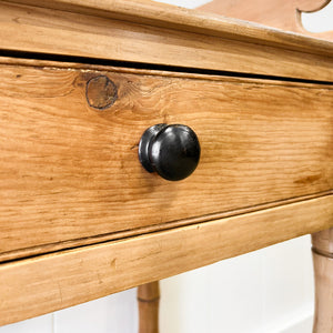 An English Country Pine Console Table with Faux Bamboo Legs