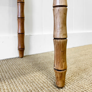 An English Country Pine Console Table with Faux Bamboo Legs