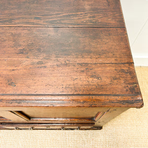 An English Oak Mule Chest Trunk or Blanket Box c1800