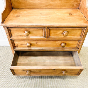 An English Pine Chest of Drawers with Gallery c1880