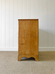 A Large English Pine Chest of Drawers Dresser with Wooden Knobs c1820