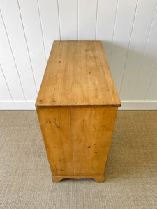 A Large English Pine Chest of Drawers Dresser with Wooden Knobs c1820