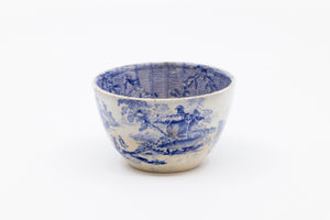 A Late 18th Early 19th Century English Blue & White Transfer Tea Bowl