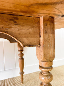 A Large Antique 8 ft English Pine Farmhouse Table