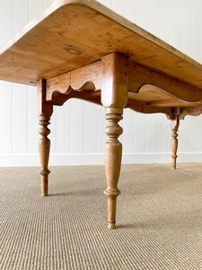 A Large Antique 8 ft English Pine Farmhouse Table