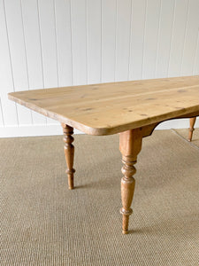 A Large Antique 8 ft English Pine Farmhouse Table