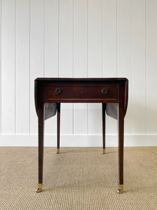 Antique English Drop Leaf Table with Drawer