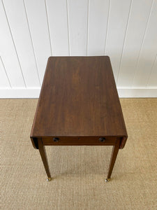 Antique English Drop Leaf Table with Drawer