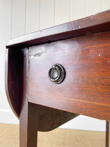 Antique English Drop Leaf Table with Drawer