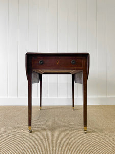 Antique English Drop Leaf Table with Drawer