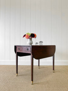 Antique English Drop Leaf Table with Drawer