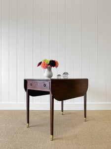 Antique English Drop Leaf Table with Drawer