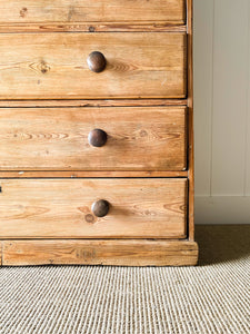 A Large English Pine Chest of Drawers Dresser on Plinth Base c1890