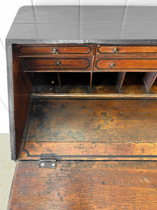 A Beautiful Black English Oak Drop Front Desk