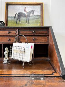 A Beautiful Black English Oak Drop Front Desk