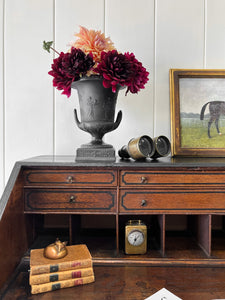 A Beautiful Black English Oak Drop Front Desk