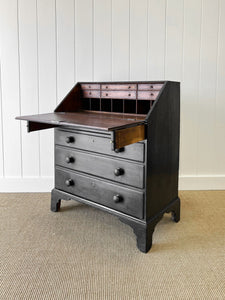 A Beautiful Black English Oak Drop Front Desk