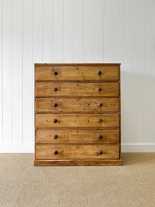 A Large English Pine Chest of Drawers Dresser on Plinth Base c1890