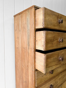 A Large English Pine Chest of Drawers Dresser on Plinth Base c1890