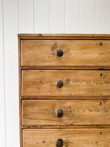 A Large English Pine Chest of Drawers Dresser on Plinth Base c1890