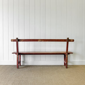 A Good and Rustic Bench with Back - 6 ft Long