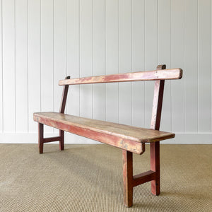 A Good and Rustic Bench with Back - 6 ft Long