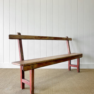 A Good and Rustic Bench with Back - 6 ft Long