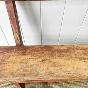 A Good and Rustic Bench with Back - 6 ft Long