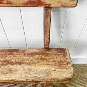 A Good and Rustic Bench with Back - 6 ft Long