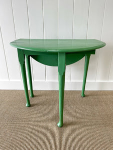 Antique English Country Drop Leaf Table in Green