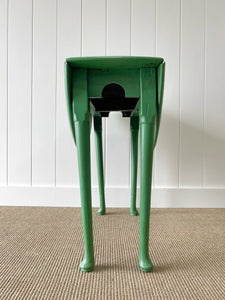 Antique English Country Drop Leaf Table in Green