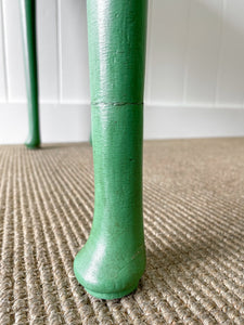 Antique English Country Drop Leaf Table in Green