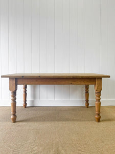 English Country Waxed Pine Nearly 6ft Dining Table