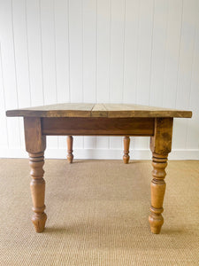 English Country Waxed Pine Nearly 6ft Dining Table