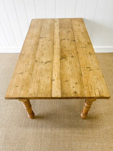 English Country Waxed Pine Nearly 6ft Dining Table