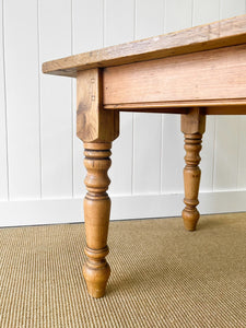 English Country Waxed Pine Nearly 6ft Dining Table