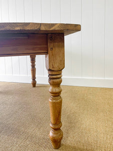 English Country Waxed Pine Nearly 6ft Dining Table