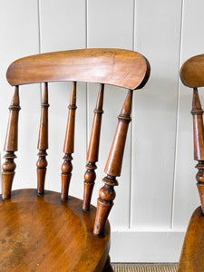 A Pair of Victorian Beech Kitchen Chairs