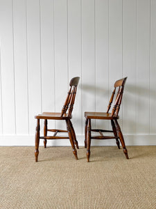 A Pair of Victorian Beech Kitchen Chairs