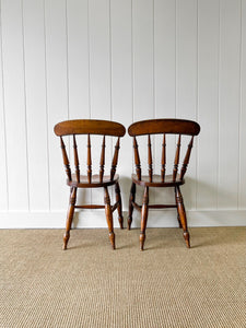 A Pair of Victorian Beech Kitchen Chairs