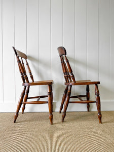 A Pair of Victorian Beech Kitchen Chairs