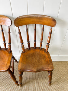 A Pair of Victorian Beech Kitchen Chairs