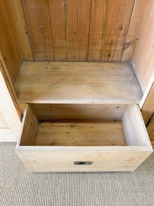 A Large English 19th Century Pine Coat Cupboard