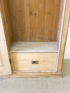 A Large English 19th Century Pine Coat Cupboard