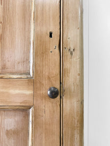 A Large English 19th Century Pine Coat Cupboard