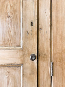 A Large English 19th Century Pine Coat Cupboard