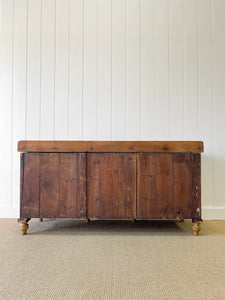 A Large English Country 8 Drawer Pine Buffet or Sideboard c1860