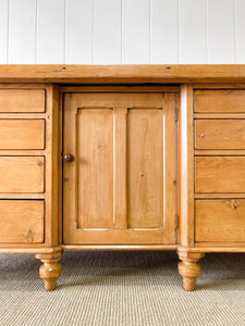 A Large English Country 8 Drawer Pine Buffet or Sideboard c1860