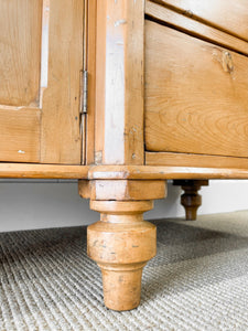 A Large English Country 8 Drawer Pine Buffet or Sideboard c1860